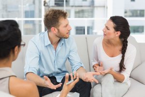 Couple arguing in therapy